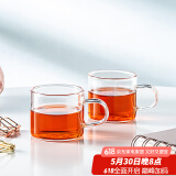 忆壶茶（YIHUTEA）小茶杯玻璃喝水杯功夫茶具泡茶杯子玻璃杯男女办公室水杯主人茶碗 【升级加厚】品杯 100ml 2只