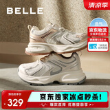 百丽银色新款老爹鞋女商场同款休闲鞋B4P1DCM4 粉色 37