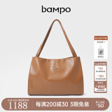 半坡饰族（bampo）【李梦同款】女包包新款福瑞方方包头层牛皮单肩斜挎包520礼物 枇杷棕【大包大容量升级】