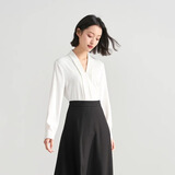 伯德小姐白色v领职业衬衫女士西装内搭正装上衣面试雪纺衬衣 CS16 白色V领长袖【雪纺】四季款 XL -适合109-118斤可穿