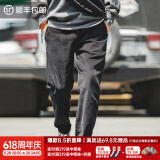 马登工装 美式复古垂坠感灯芯绒休闲长裤叠穿直筒显瘦工装裤子男 炭黑色 XL 155-170斤