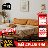 喜鹿格林实木床樱桃木复古齐边床中古家用原木床主卧1.8米双人床1.5米 1.5米榻榻米樱桃木