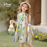 迪士尼（DISNEY）女童背心连衣裙多彩拼接六一 儿童节 演出礼服夏DB321AA48绿130