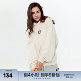CHINISMCH字母印花连帽卫衣男潮牌美式宽松上衣重磅情侣帽衫 卡其色 M（推荐 110-130斤）