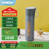 miGo红点·保温杯304不锈钢便携可爱杯子时尚真空水杯500mL月岩灰