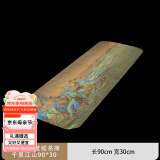 容山堂硅藻泥强力吸水茶席禅意茶巾国潮风茶杯垫干泡主人席彩绘茶道配件 硅藻泥科技绒茶席-千里江山90*30
