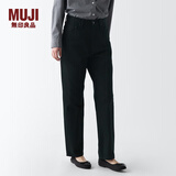 无印良品（MUJI）女式 牛仔 直筒裤 纯棉休闲长裤子女款 全棉秋季丹宁回潮 黑色 22inch（155/56A）