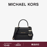 MICHAEL KORS迈克高仕 MK Ava 超小号皮质翻盖迷你手提包单肩斜挎包 黑色 001 NS