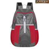 GUIG日本进口品质轻便可折叠双肩包男女皮肤登山包户外徒步运行包便携 灰红色小号