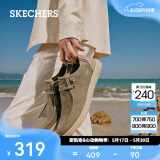 斯凯奇（Skechers）男鞋夏季商务休闲鞋季百搭时尚帆布鞋舒适复古一脚蹬66387 卡其色/KHK 45
