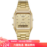 卡西欧（CASIO）手表 经典方块小金表时尚ins复古男表女表情侣表夜光电子表 AQ-230GA-9D 30mm表盘男款