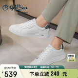 金利来（goldlion）男鞋时尚个性耐磨板鞋舒适系带休闲鞋55323073920A-白色-41码