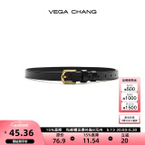 VEGA CHANG【腰带10天内发货】可调节皮带简约百搭半裙牛仔裤腰带装饰 黑色（有孔）
