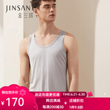 金三塔背心男100%桑蚕丝男士圆领背心1YZM4A501 灰色 XL