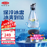 利快 凉水壶大容量水壶家用冷水壶凉水杯饮料果汁茶壶耐热玻璃 透明款带冰盅 1L 1只