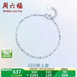 周六福（ZLF）  PT950铂金手链女款白金简约百搭扭纹手饰T 16cm+2cm尾链 - 1.99g pt950