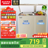 澳柯玛（AUCMA）200升家用商用大容量冰柜 双温双箱冷柜冷藏冷冻卧式冰箱 冷藏全铜管大冷冻冰箱节能省电以旧换新 BCD-200CNE 200L