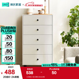 林氏家居收纳柜子储物柜五斗柜卧室柜多用抽屉斗柜置物柜客厅实木脚LS187E 【白色】五斗柜0.6m 斗柜