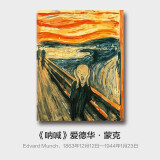 史历克 数字油画DIY世界大师名作合集1手工涂色画创意减压填色油画 呐喊（蒙克）FZ-267 40*50cm 彩布(要自己涂色)