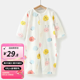 婧麒（JOYNCLEON）婴儿连体衣春秋宝宝纯棉打底哈衣新生儿衣服四季款爬服装 兔子 80cm