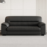 隆旭办公沙发三人位简约现代会客室接待洽谈区沙发茶几组合 3人位 黑色（加厚西皮）