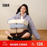 森马（Semir）外套女插肩袖珊瑚绒仿羊羔毛2024冬季立领宽松夹克109724108003