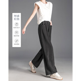 德玛纳【裸感舒适】夏季简约风松紧腰肌理感萝卜裤宽松小个子女式休闲裤
