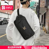 彪马（PUMA）男包女包 25夏季新款骑行单肩包手提包休闲包手拎包邮差包学生斜 090567-01/黑色/刺绣logo OSFA