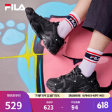 FILA 斐乐猫爪鞋4代女鞋老爹鞋情侣运动鞋复古时尚休闲鞋网面透气 【女款】黑-BK 37.5