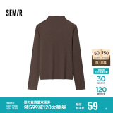 森马（Semir）长袖T恤女半高领吸湿发热抗菌2024冬紧身抓绒打底衫109724101001