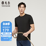 雅戈尔（YOUNGOR）短袖T恤男圆领水柔棉升级版丝柔棉透气舒适精致工艺T恤100%棉面料 VSPC533094AYA黑色 2XL