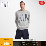 Gap男女装字母印花大logo圆领抓绒卫衣609136简约经典款 灰色 165/88A(S) 亚洲尺码