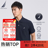 诺帝卡（NAUTICA）【父亲节礼物】【买一赠一】男装25夏款商务休闲棉氨透气短袖POLO KX2100 4NV藏青 M