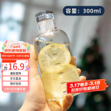 拜杰高硼硅时间刻度玻璃杯水瓶水杯便携咖啡杯子女果汁牛奶杯300毫升