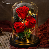 L'amour永生花花束情人节礼物女朋友老婆真花摆件高级结婚生日礼物女