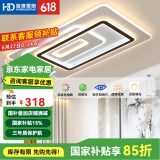 HDled吸顶灯 客厅卧室餐厅灯全屋调光灯饰包安装灯具套餐后现代简约 大客厅196W/遥控款/105*65cm