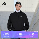 adidas休闲加厚毛圈连帽卫衣套头衫男女阿迪达斯官方轻运动 黑色 XS