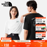 北面（The North Face）短袖T恤男女同款小熊帐篷露营宽松透气休闲半袖24春夏新款|8CST FN4/雪峰白 3XL /190