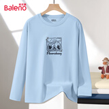 班尼路（Baleno）t恤男长袖春秋季情侣休闲潮流体恤衫宽松纯棉大码圆领打底衫上衣