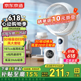 京东京造3D自动摇头空气循环扇 家用落地电风扇 远程遥控 轻音大风力 6档风速 触控屏显  呼呼Ultra
