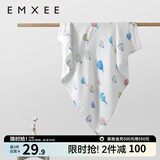 嫚熙（EMXEE）婴儿浴巾儿童宝宝纱布浴巾新生儿斗篷浴袍洗澡包巾 气球岛【110×110cm】