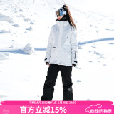DOOK SNOW 新款滑雪服女套装韩版单板双板防风防水保暖夹棉滑雪装备 808白色+605黑色（牧途雪） XL