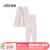 ubras情人节礼物【虞书欣同款】兔绒绒开襟家居服套装女加绒睡衣冬季女 【长袖长裤套装】粉晨色 L