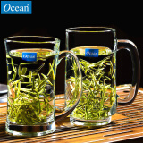 Ocean进口玻璃茶杯耐热泡茶杯带把家用待客水杯加厚大容量绿茶杯 能量把杯330ml+风度把杯357ml