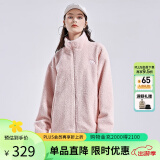 卡帕（Kappa）羊羔绒外套情侣男女立领宽松开衫夹克毛绒香芋紫卫衣 粉色-5328 S