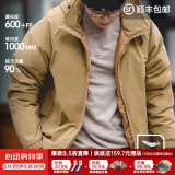 马登工装 美式复古白鸭绒连帽羽绒服男冬防风保暖外套90绒新年防寒服 卡其色 L （140-155斤）