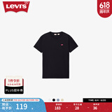 Levi's李维斯25春夏新款情侣简约休闲时尚宽松LOGO印花短袖T恤 黑色 002U3-0001 M