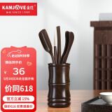 金灶（KAMJOVE）黑檀木茶道六君子茶夹杯夹茶则茶漏 功夫茶具配件套装 竹筒造型 KP-8