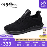 金利来（Goldlion）男士时尚舒适透气轻质休闲鞋591820407APQ-黑色-39码