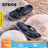 crocs卡骆驰贝雅卡骆班运动拖鞋男鞋女鞋居家夹脚平底人字拖鞋|205393 黑色/白色-066 41 /42(260mm)